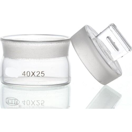 2pcs 40x25mm Glass Weighing Bottle In Low Form Glass Weighing Specific Gravity Bottle