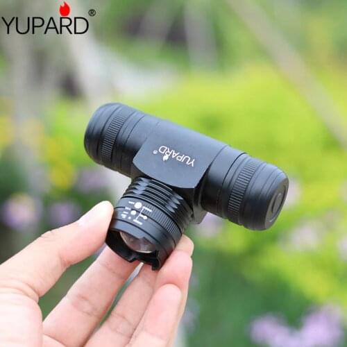 YUPARD T6 LED Headlamp Headlight 1000Lum Zoomable Zoom IN/OUT Adjust 5 Mode Waterproof 3xAAA 1x18650 rechargeable battery camp