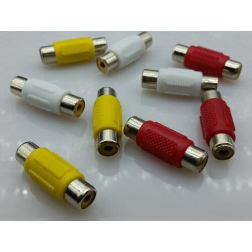 Three colours RCA Female to Female RCA Extension cable connector 9pcs/lot
