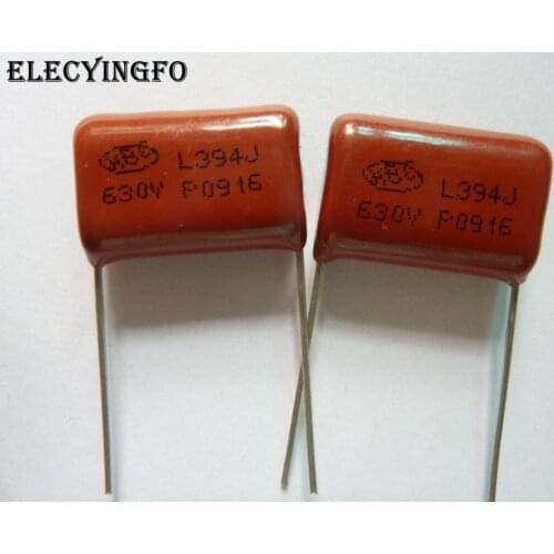 10pcs CBB 394 630V 394J CBB21 0.39uF 390nF P20 Metallized Polypropylene Film Capacitor