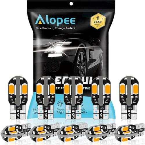 10-Pack T10 194 168 168 2825 8 SMD LED Bulb 12V White / Yellow Canbus For Car Map Dome Courtesy License Plate Side Marker Light