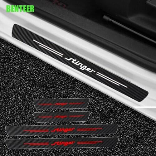 4pcs Carbon fiber car door protection sticker for kia stinger