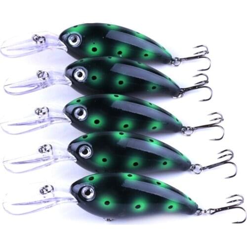 5Pcs/lot 10cm Bionic Crankbait 3D Eyes Fishing Lure Unique Body textures Fish Bait 1-3# Strong Treble Hooks Pesca