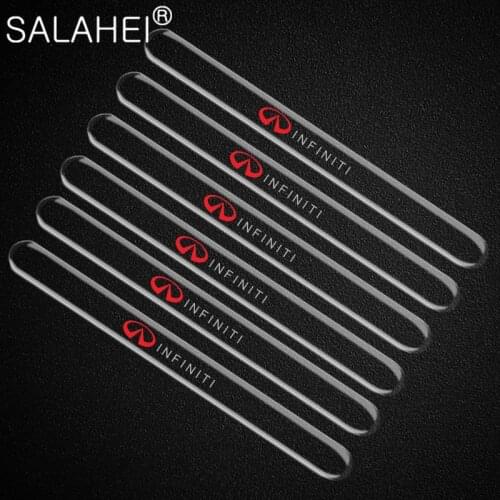 6pcs Car Door Edge Transparent Anti Scratch Protection Strip Rearview Mirror Anti-collision Sticker For Infiniti FX35 Q50 Q30 ES
