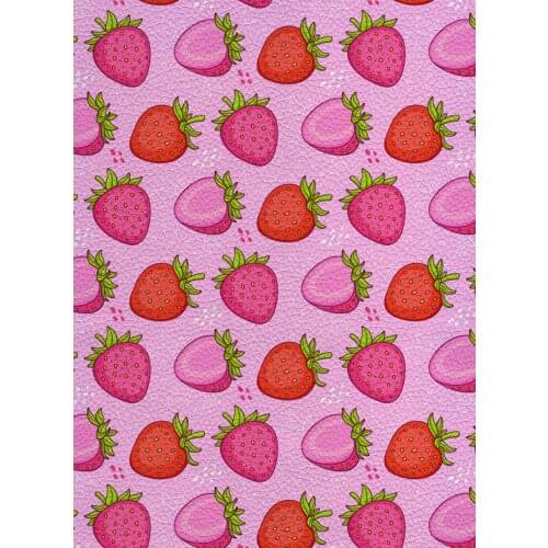Fruit Pattern Sewing Accessories Bow Knot Lychee Pattern Synthetic Leather 22X30cm A4