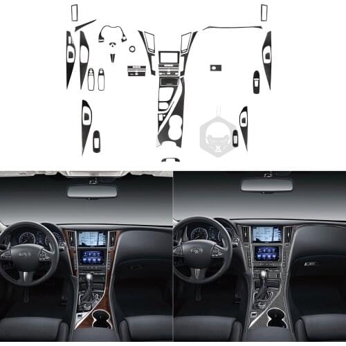 Carbon Fiber Automotive Car Interior Stickers Replacement For Infiniti Q50 Q60 QX50 QX60 Accessories