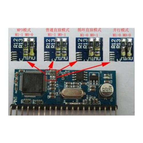 Free Shipping! MP381 programmable dual-channel decoding serial / parallel port MP3 player module curved needle module sensor
