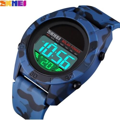 SKMEI Digital Mens Watches Outdoor Sports Chronograph Camouflage Strap Clock Military LED Display Wristwatch Relogio Masculino