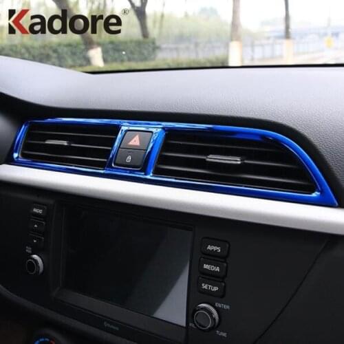 For Kia Rio 4 X-line 2018-2019 Carbon Fiber Air Conditonnal Vent Cover Trim AC Outlet Panel Frame Interior Accessories