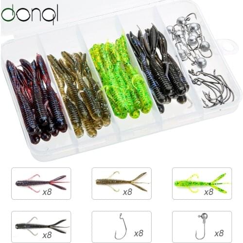 DONQL Fishing Soft Lures Silicone Bait 60mm 70mm 75mm Fishy Smell Artificial Jig Shiner Worm Fishing Lures Trout Wobbler