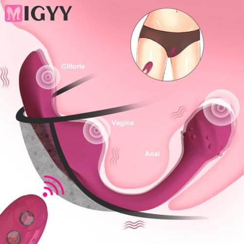 3 IN 1 Remote Control Panties Vibrator Wearable G Spot Clitoris Stimulator Vaginal Anal Orgasm Dildo Sex toy For Women