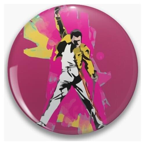 Freddy Mercury Soft Button Pin Fashion Metal Cartoon Women Hat Badge Lapel Pin Cute Gift Collar Funny Decor Jewelry Creative