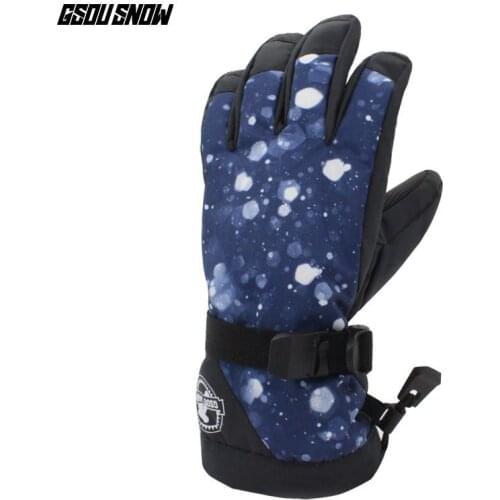 GSOU SNOW Mens Ski Gloves Fleece Snowboard Gloves Snowmobile Riding Winter Gloves Windproof Waterproof Touch Screen Fingers