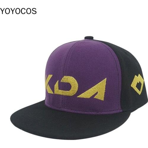 YOYOCOS KDA Akali Cosplay Cap KDA girl group LOL Game Cute peaked cap Halloween Anime Cosplay Costumes kids purple adjustable
