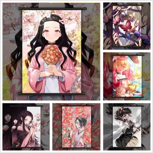 Kimetsu no Yaiba Kamado Nezuko Kanroji Mitsuri Tsuyuri Kanao Anime Manga HD Print Wall Poster Scroll