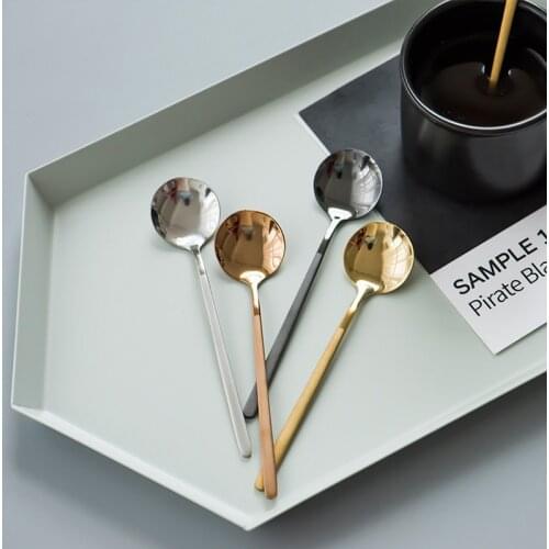 Coffee Spoon 304 Stainless Steel Small Round Spoon Fruit Yogurt Spoon Mug Spoon