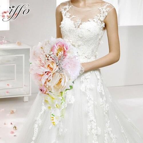 Coral Pink Rose Peony Bride Water Drop Bouquet, Artificial Flower Crystal Butterfly Wedding Bridal Bouquet, Wedding Flower Decor