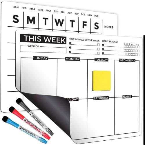 A3 Dry-Erase Magnetic White Board for Refrigerator Memo Weekly Planner To Do List Grocery Writing Board Kitchen Fridge Magnets