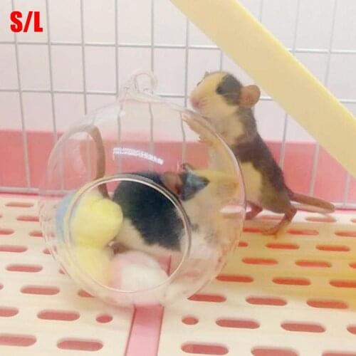 Small Pet Hamster Summer High Borosilicate Glass Cooling House Bed Hanging Cage Nest Box Case Accessories Pet Products