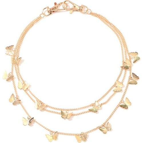 Chic Butterfly Multilevel Layer Metal Chains Waist Key Chain Fashion Side Metal Kettingriem Accessories Jewelry for Jeans 2021 a
