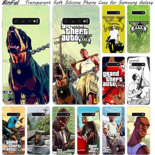 Grand Theft Auto GTA 5 Soft Silicone Case For Samsung Galaxy S10 S9 S8 Plus S7 Edge A6 A8 Plus A7 A9 2018 A5 2017 Fashion Cover