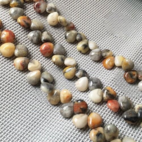 Natural Stone Water Drop Shape Loose Beads Crazy Agates Semifinished String Bead for Jewelry Making DIY Bracelet Necklace