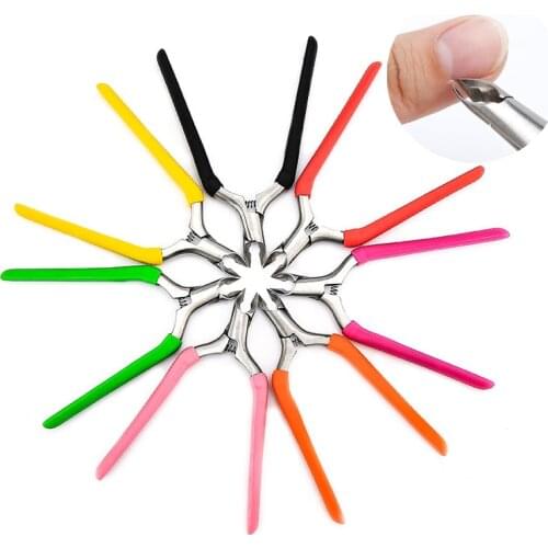 Stainless Steel Nail Dead Skin Remover Scissors Clipper with Non-slip Handle Professional Nail Art Cuticle Cutters for Manicure