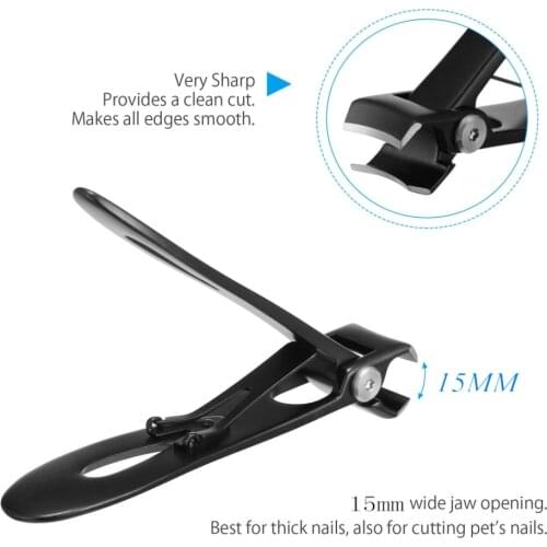 Stainless Steel Nail Cutter Trimmer Clippers Multi-function Big Mouth Anti-Splash Single Large Manicure Pedicure Care Scissors