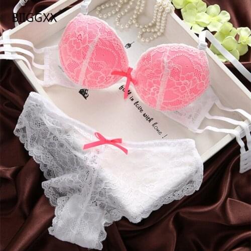BIIGGXX New Beautiful Back Bra Suit European and American Fashion Lace Full Color Sexy Bra and Panty Sets