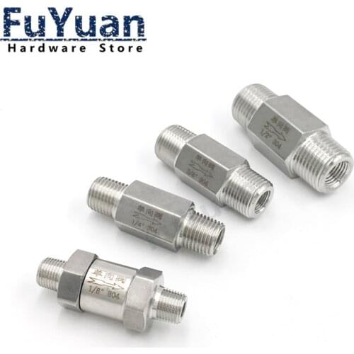 Equal Male Check Valve Non Return One Way 304 Stainless Steel Water Gas Oil Male thread 1/8" 1/4" 3/8" 1/2" 3/4" BSP