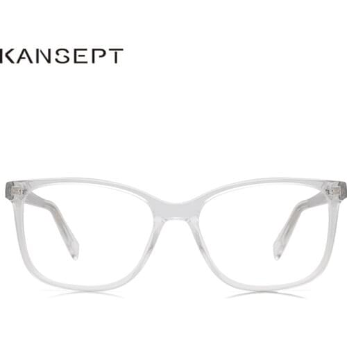 Kansept Women Crystal Eyeglasses Frame Fashion Transparent Myopia Optical Acetate Glasses Frame High Quality Unisex Eyewear