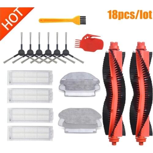 Main Brush Hepa Filter Side Brush Mop Cloth For Xiaomi STYJ02YM Vacuum Cleaner Parts Conga 3490 Viomi V2 PRO V-RVCLM21B Parts