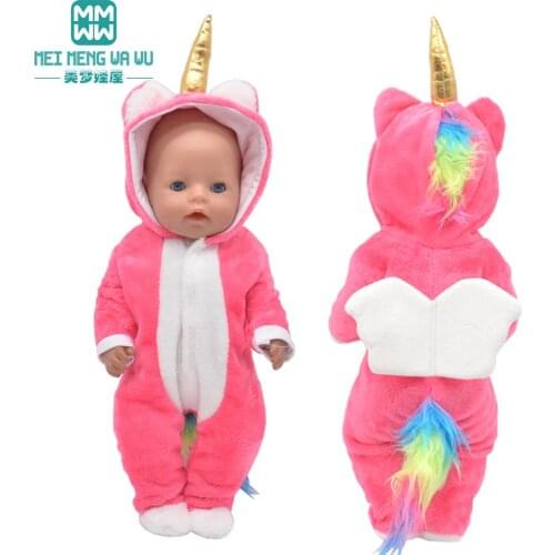 Fits 43cm Toys new born doll clothes and American doll Fashion baby crawling suit Plush suit Girls gift