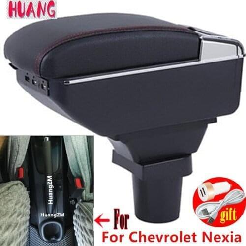 For Chevrolet Nexia Armrest For Chevrolet Nexia 1 2021 Arm Rest Dual Layer Central Store Content Box USB Charging Accessories