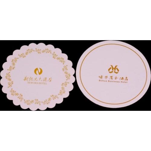Hotel supplies bar teahouse clubhouse hotel rooms disposable absorbent coasters cardboard coasters custom LOGO