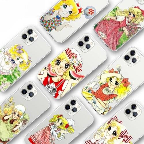Anime Manga Candy Transparent phone case for iPhone 6 7 8 11 12 s mini pro X XS XR MAX Plus SE cover funda