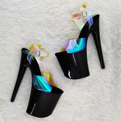 Leecabe 8inches high heel sandals 20cm sexy model shoes pole dance shoes