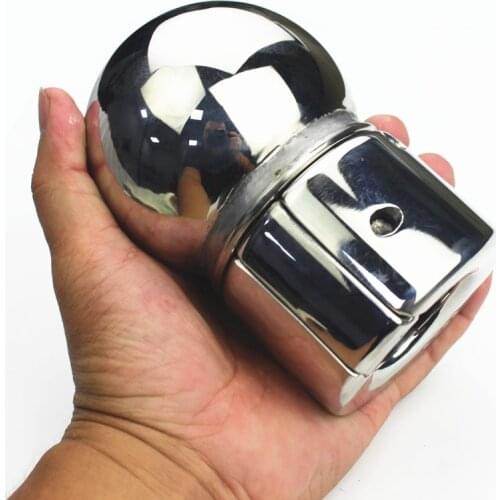 Stainless Steel Spherical Scrotum Protective Cover Testis Scrotum Pendant,Penis Scrotum Plug Cork Rings Sex Toy for Men,BB55