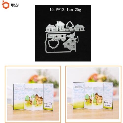Carbon Steel Metal Cutting Die DIY Small Rural House Suitable for Decorative Scrapbook Album Festival Card Making 2021