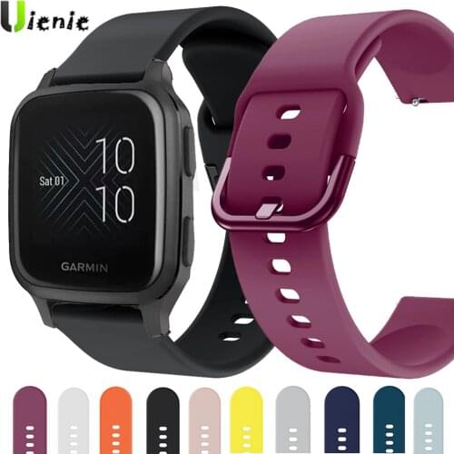 20mm Watch Band For Garmin Venu Sq Strap Watchband Wristband Silicone Bracelet For Forerunner 245 645 Vivoactive 3 Music ремешок