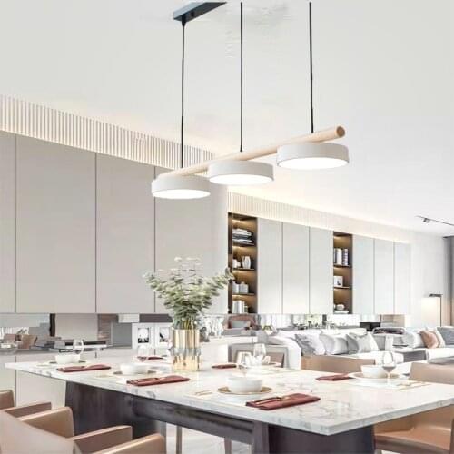 Modern simple wooden LED hotel chandelier bedroom lighting living room spotlight study restaurant multicolor lamp