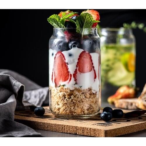 Glass Cup Clear Glass Beer Cup Tumbler Pint Cup Can Shape Milk Juice Ice Coffee Cup Beer Glasses for Soda Soft Drink Drinkware