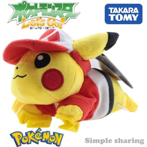 Takara Tomy Pokemon Let’s Go Shoulder Clip Pikachu Plush Toys Funny Magic Kids Doll Anime Figure Bauble