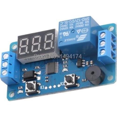 WQScosea Q8S-226 PLC Automation DC 12V Led Delay Timer Control Relay Switch Delay Time Module Board With Car Buzzer Button