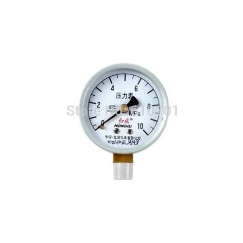 Y-40 Water Oil Hydraulic Air Pressure Gauge Universal Radial Gauge M10*1 40mm Dia 0-10Mpa