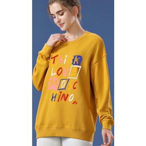 Womens Pullover Oversized Hoodies Crew Neck Graffiti Hoodie 90s Clothes Vintage Unisex Sweatshirts Outerwear 100%cotton Hoodie