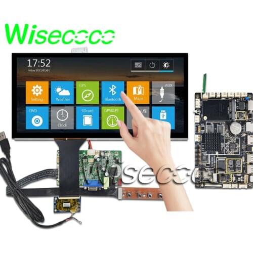 Wisecoco 12.3 inch automotive instrumentation LCD display HSD123KPW1-A30 hdmi 40 pin LVDS VGA + touch panel+android board