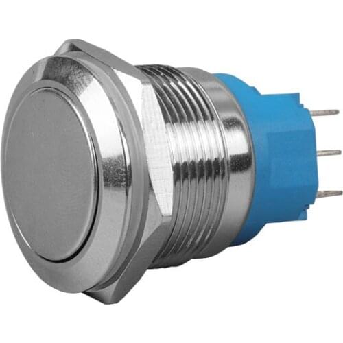 1PCS 22MM IP67 LED Waterproof Flat head momentary or latching metal push button switch