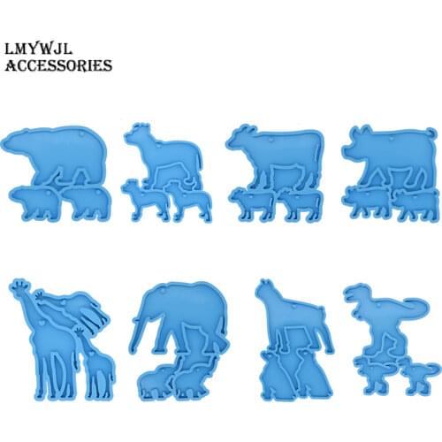 18 Kinds/Animal Modeling Epoxy Resin Keychain Silicone Mold DIY Jewelry Molds for Resin Casting Handicraft Accessories