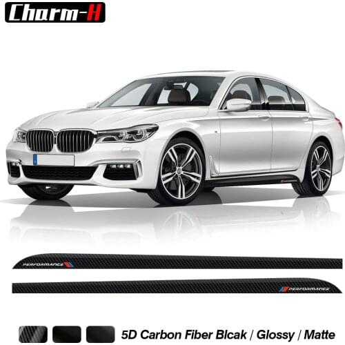 2Pcs M Performance Car Door Side Stripes Skirt Sticker Decal For BMW F01 F02 G11 G12 7 Series 730 740 750 760 Accessories